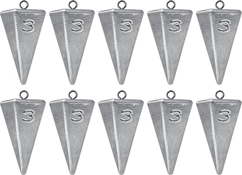 TKHDBF Pyramid Sinkers Fishing Weights, Saltwater Fishing Sinkers for Surf Fishing Gear Tackle - 1oz, 2oz, 3oz - Image 1